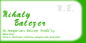 mihaly balczer business card